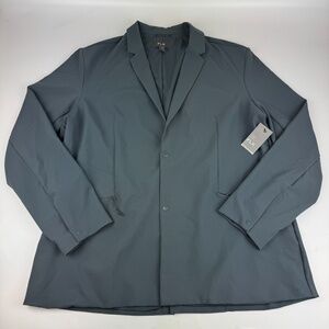 NWT FLX Mens Size 2XL Performance Stretch Snap Front Travel Blazer Slate Blue